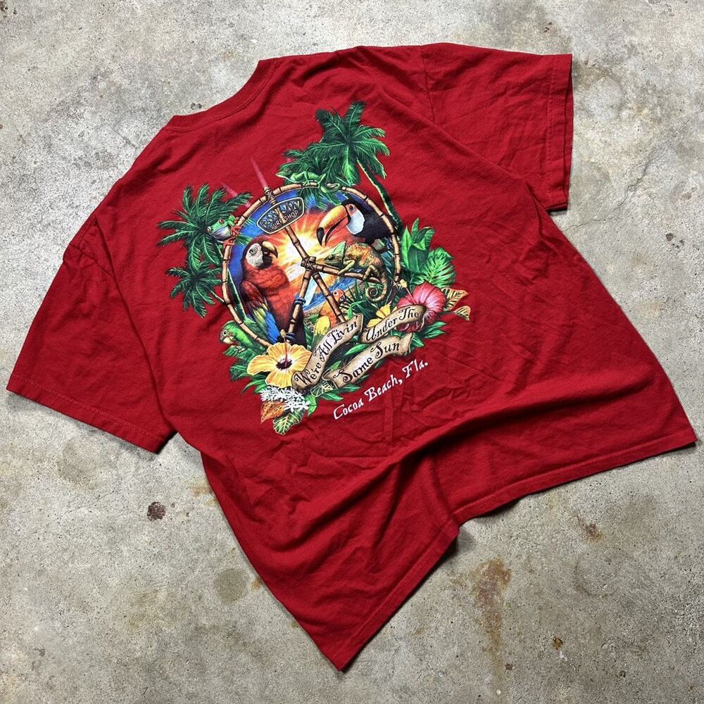 Red Ron John Surf Shop Jungle Animal Nature Shirt Size XL